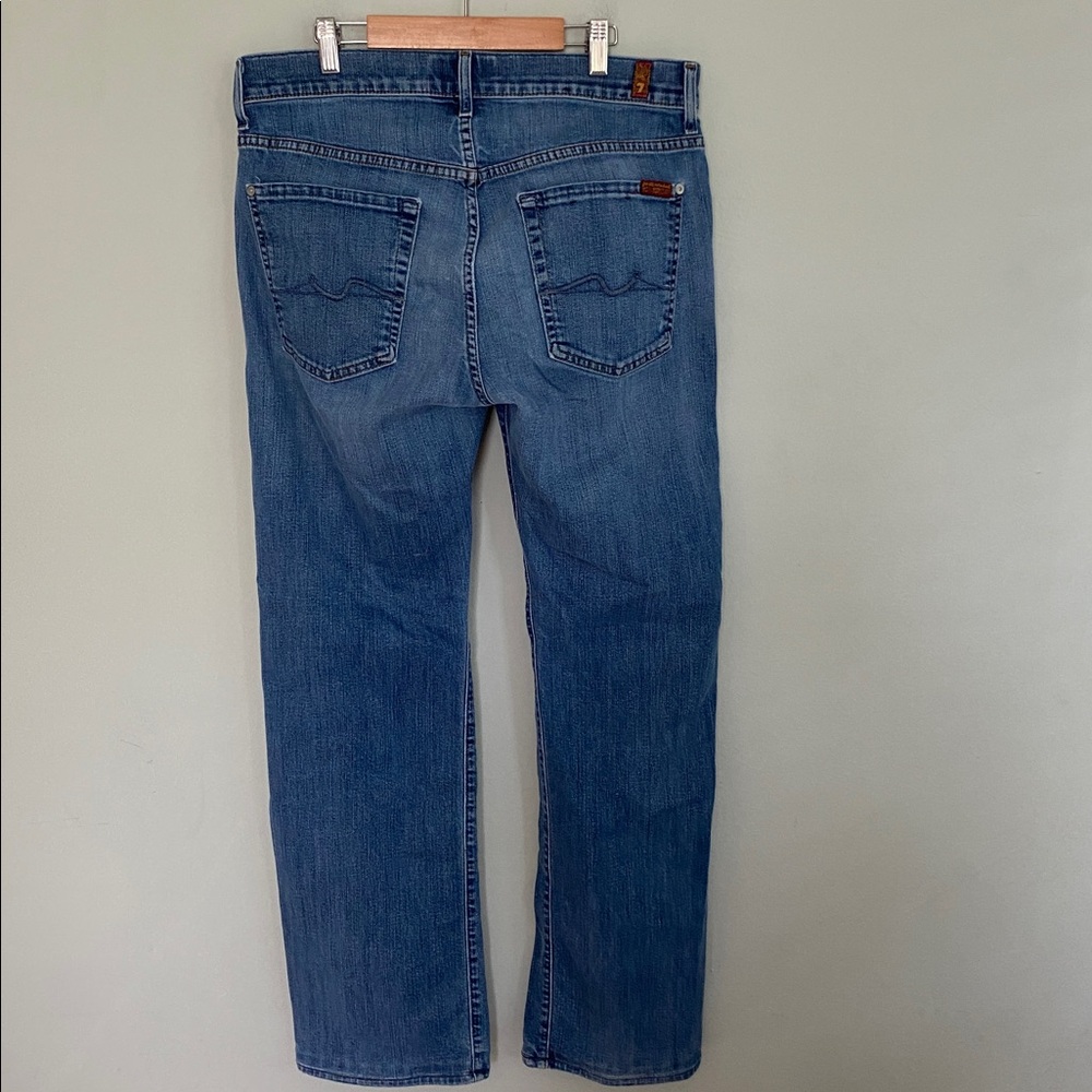 7 For All Mankind Men's Austyn Classic Blue Straight Leg Jeans Denim Size 32 - Picture 8 of 9